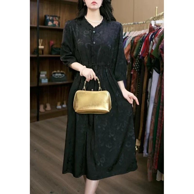 6696-25（黑）新款舒适时尚连衣裙+-