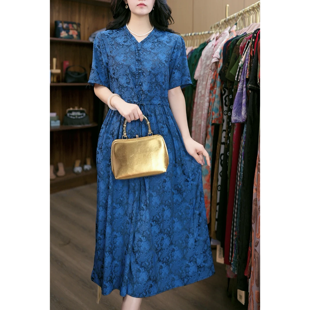 6088-11（蓝）新款舒适时尚休闲连衣裙