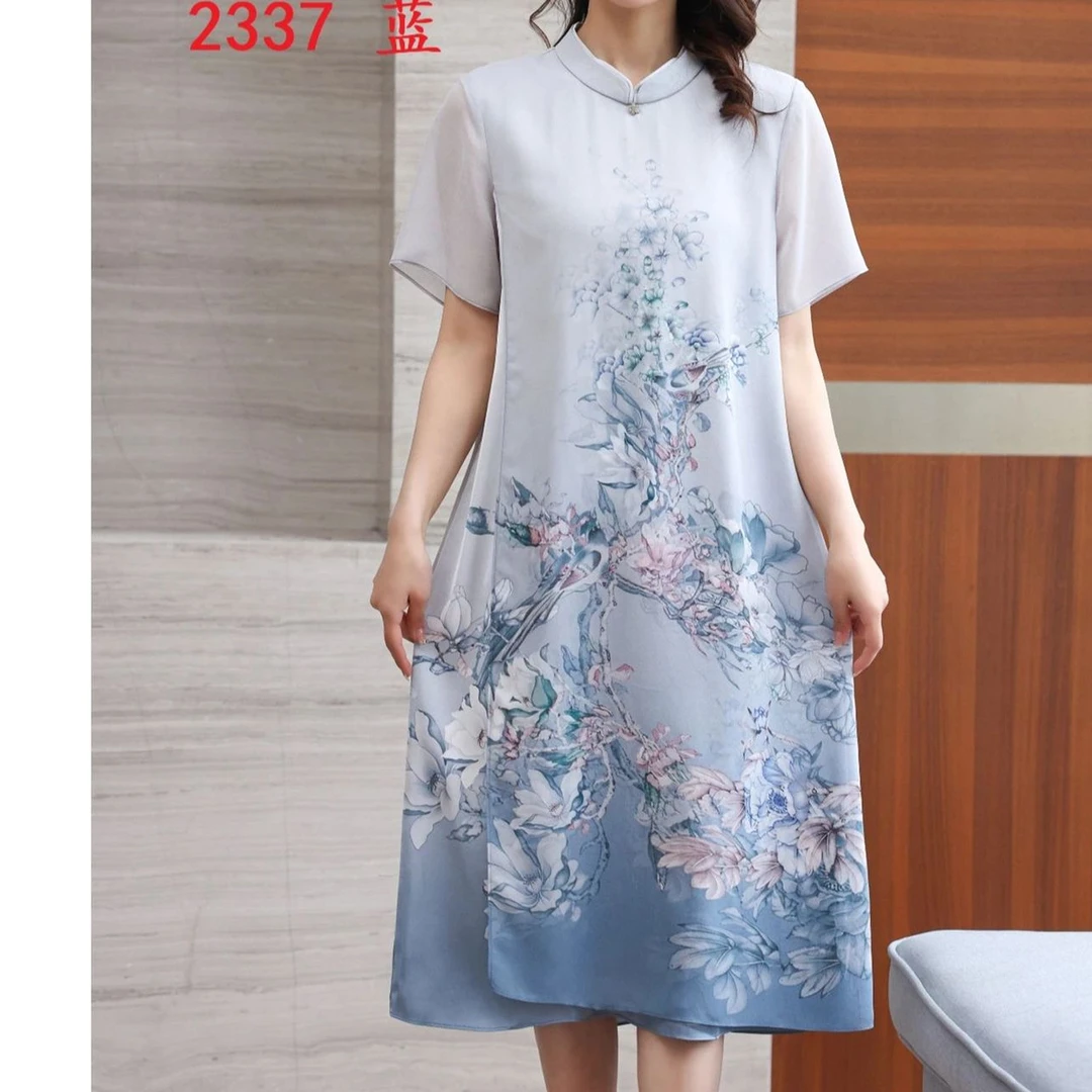 8-2337-25款国风印花连衣裙