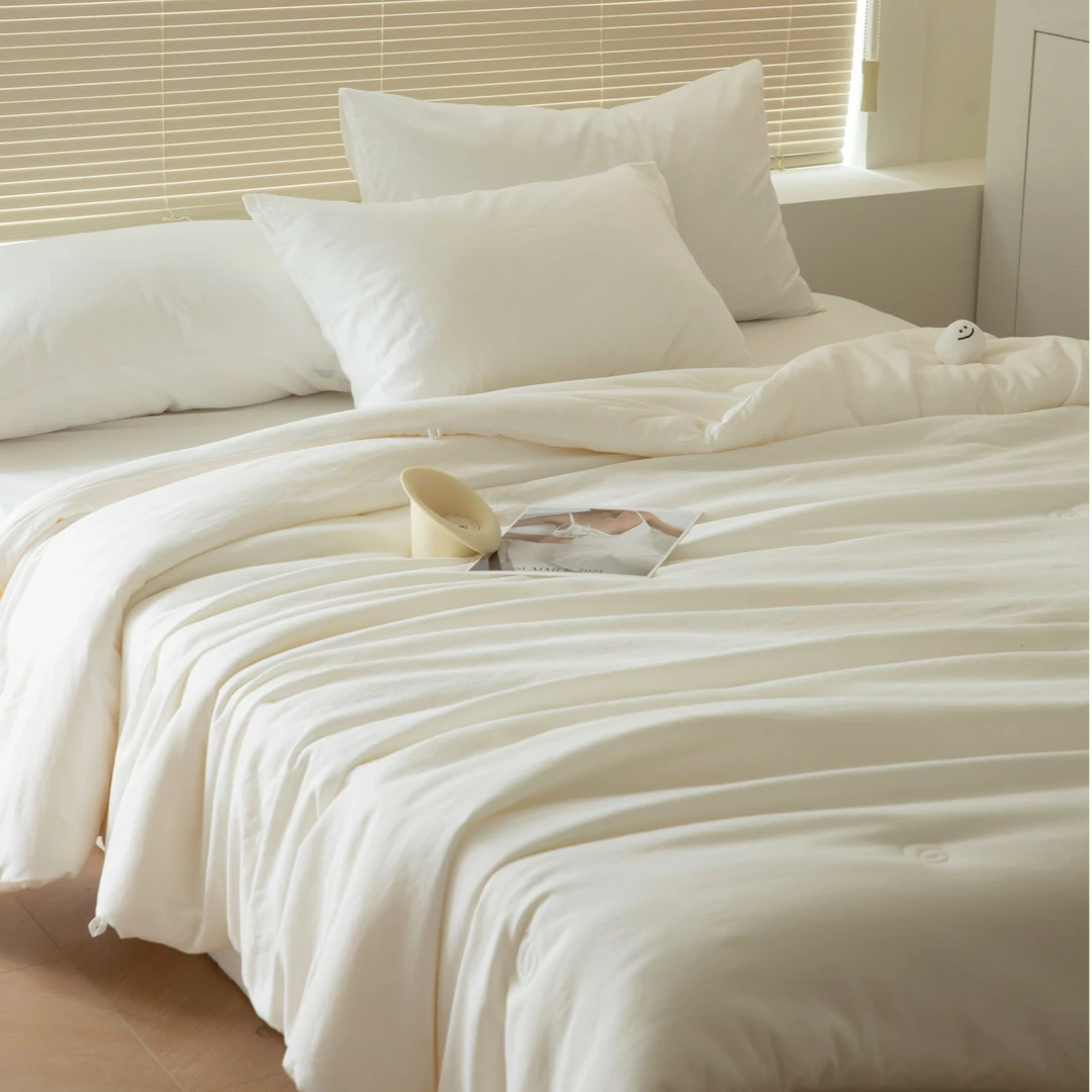 夏尔小镇—金乳丝被被子针织薄款学生加厚纯色宿舍单人夏凉被春秋