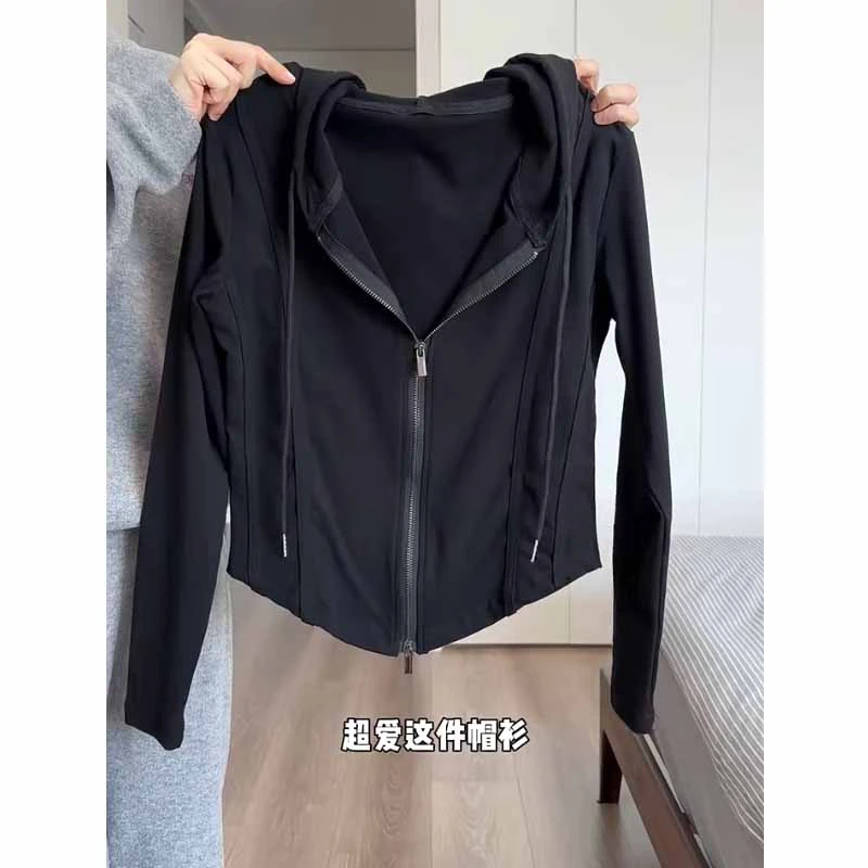 大码胖mm200斤韩系遮肉加厚磨毛正肩连帽开衫卫衣女打底衫女内搭