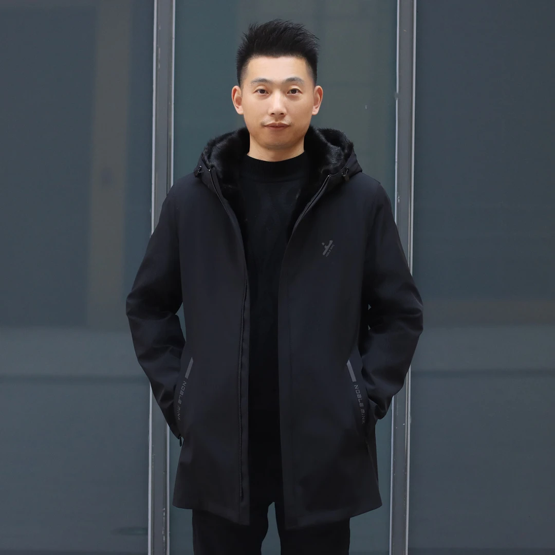 初晓2024年秋冬新款男士派克服 黑色 休闲百搭时尚 21920