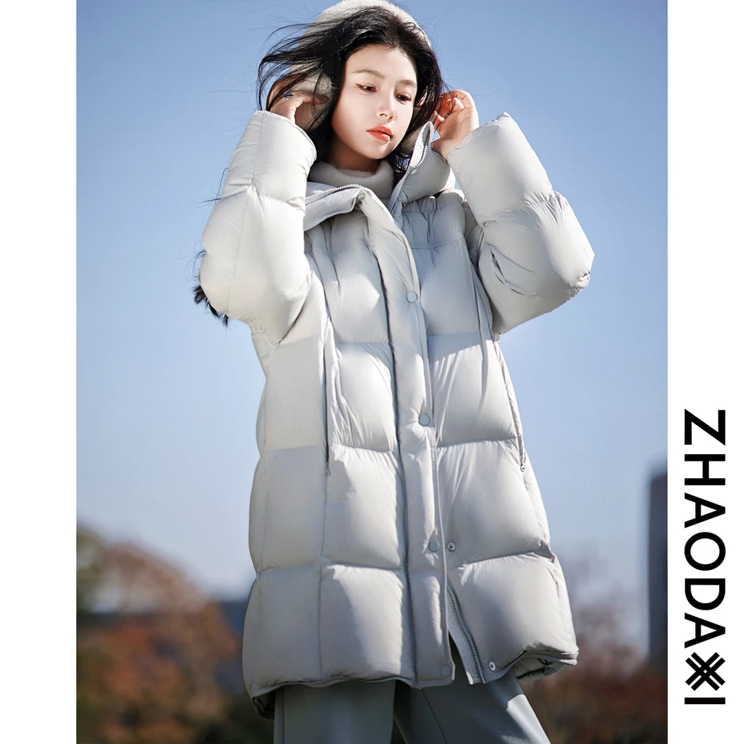 【赵大喜】现货！气泡音羽绒服 | 精干中长款/髙蓬松90白鸭绒 连帽