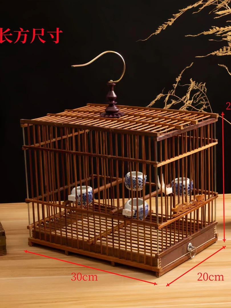 包邮精品竹制长方鸟笼高档小鸟笼鸟笼子