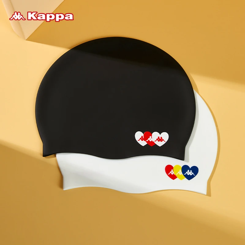Kappa泳帽硅胶专业防水不勒头训练男女士长发专用高弹舒适游泳帽