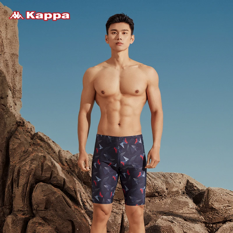 kappa游泳裤男专业五分防尴尬泳裤夏季2022新款快干大码男士泳裤