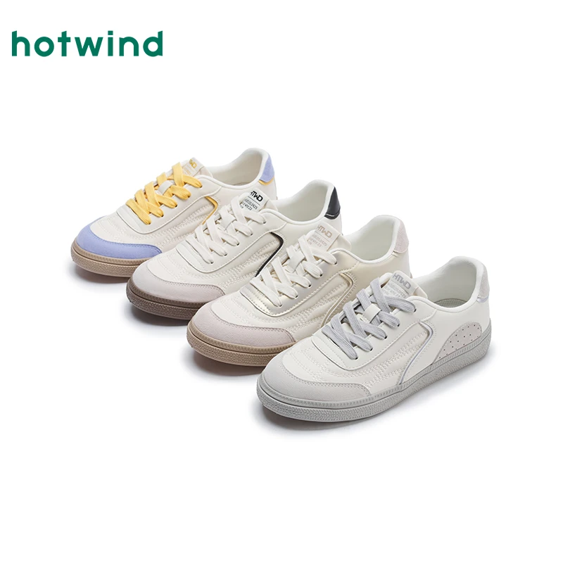 热风女士软底软面小白鞋多巴胺透气干爽舒适时尚休闲鞋H14W25546