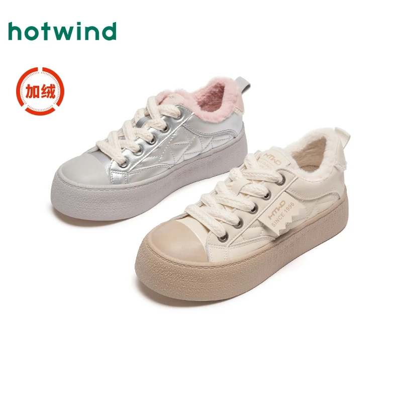 热风女士厚底软底软面增高透气干爽舒适跑步时尚休闲鞋H92W4805