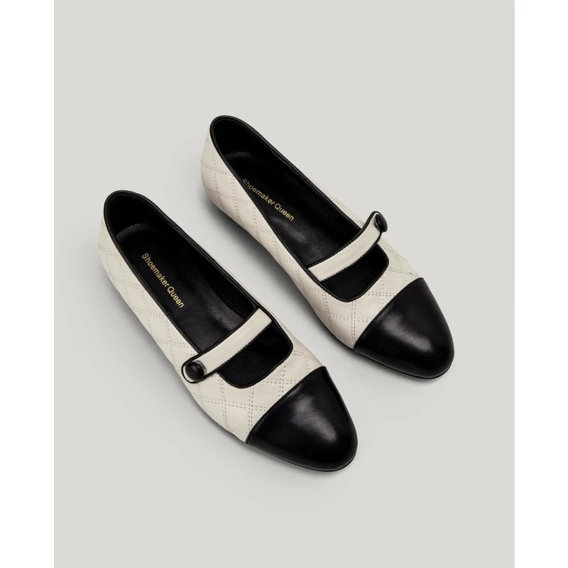 【鞋匠女王×经典B败】小香风粗跟玛丽珍鞋法式中跟复古芭蕾单鞋