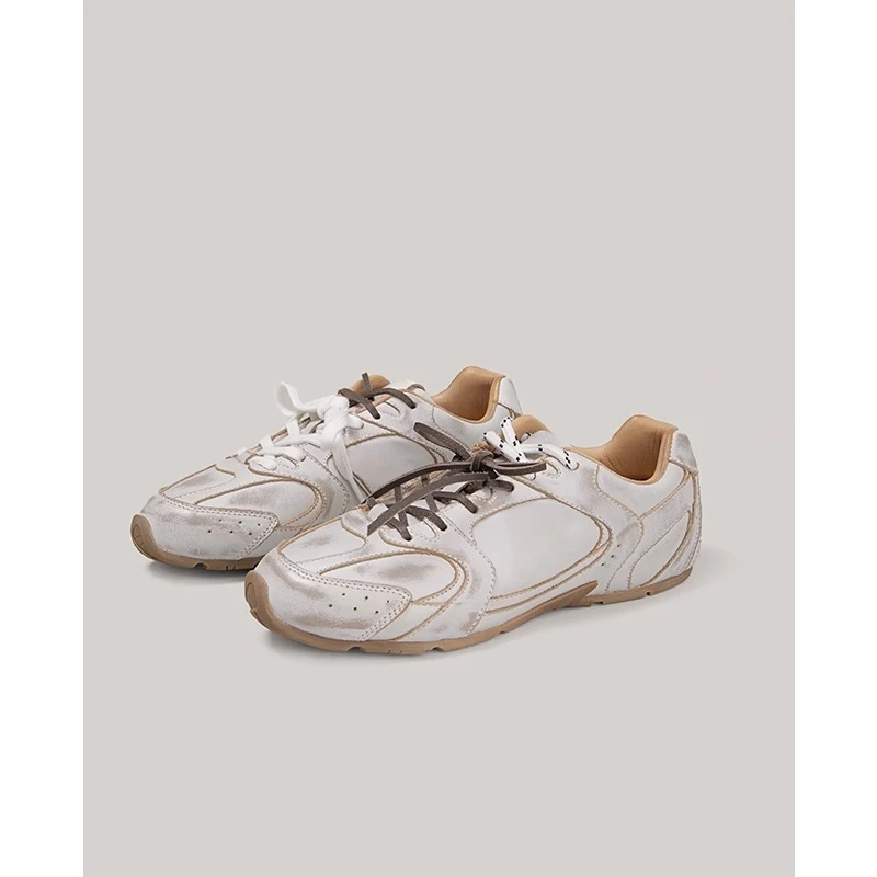 【鞋匠女王×艏发鹿皮】高阶时髦复古厚底德训鞋女运动休闲阿甘鞋