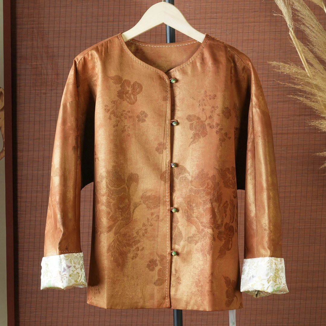 【苏大美】 鎏金复古香云纱外套 43245