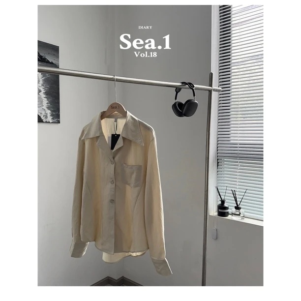 【Sea.1 x AnAn】春季新款设计感法式西装领衬衣女长袖小众时尚衬衫