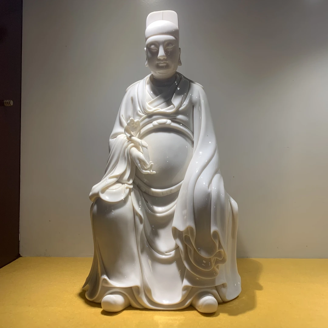 文昌帝君德化创意弥勒佛白瓷陶瓷工艺品