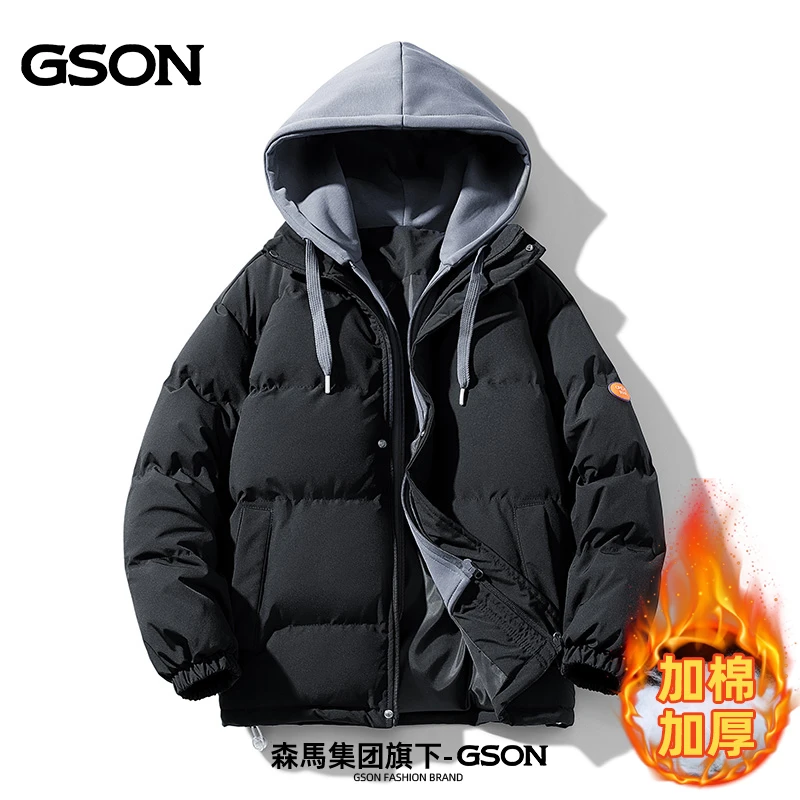 品牌优选GSON棉衣男女款冬季外套休闲宽松棉袄加厚保暖连帽棉服男