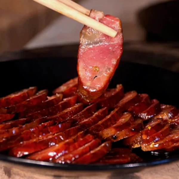 【贵州特产】柴火烟熏腊香肠500g原味五香味健康粮食猪营养干净传统