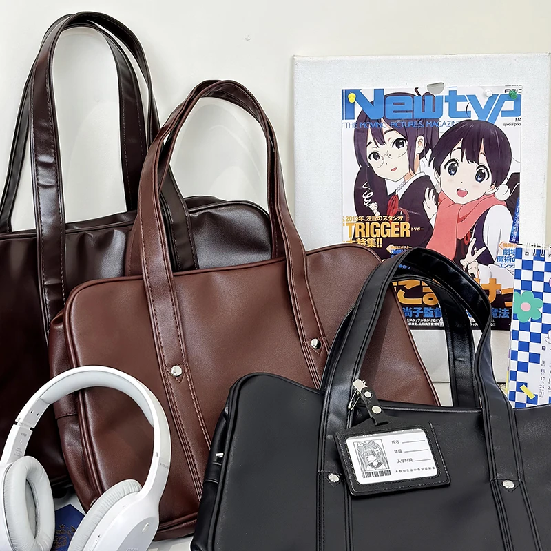 东京岁时记jk深棕色包包百搭简约手提大容量单肩包手提包时尚韩版