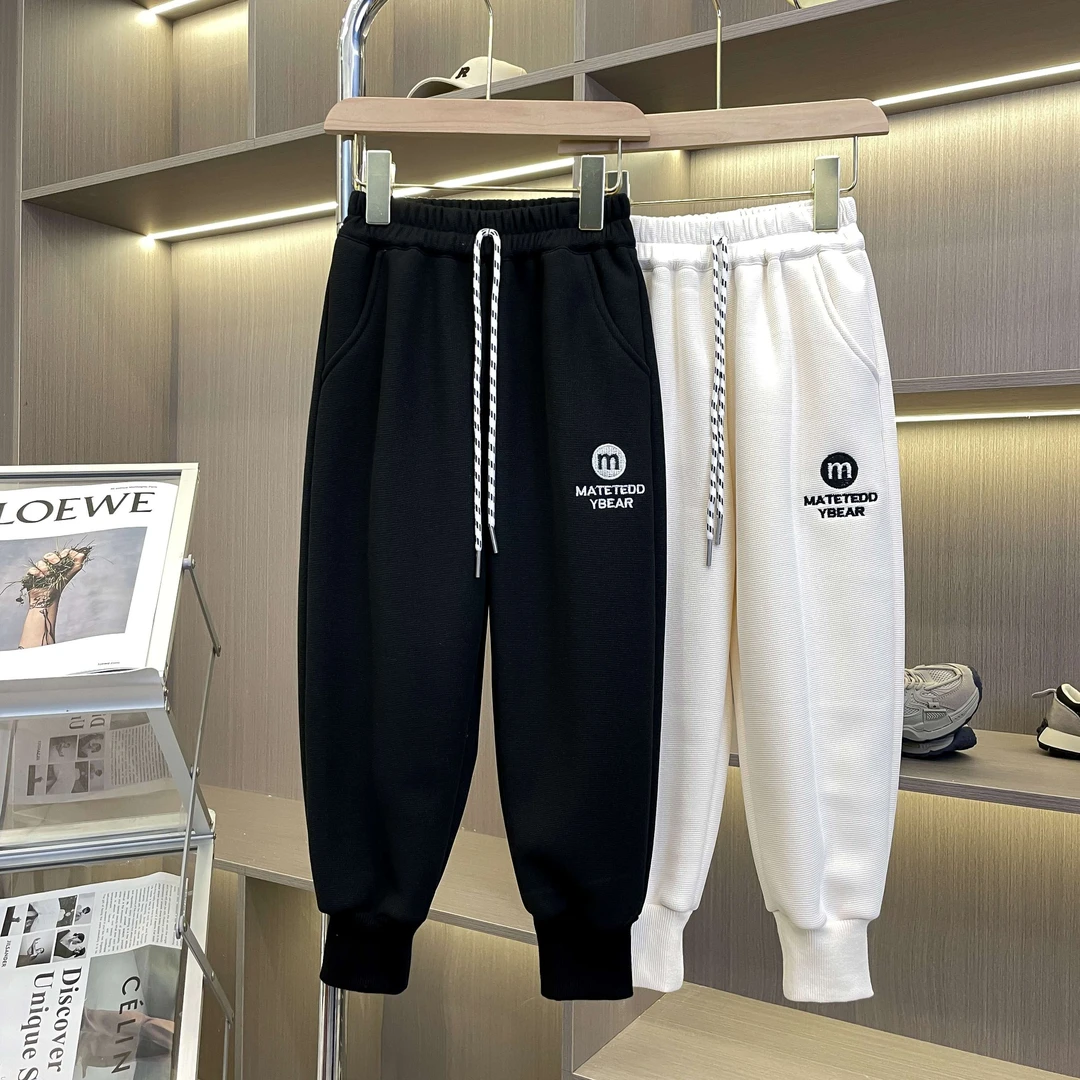 儿童加绒休闲裤百搭男童夏季中大童拼接时尚潮流 X277