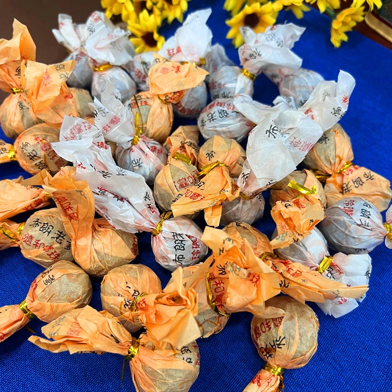 布朗山普洱茶熟茶班章古树龙珠茶5年-10年特级陈年云南沱茶球形