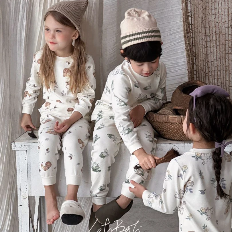 【HuanBao】-蕾蒂巴蒂-新款舒绒套装无骨家居服内衣套装保暖家居服