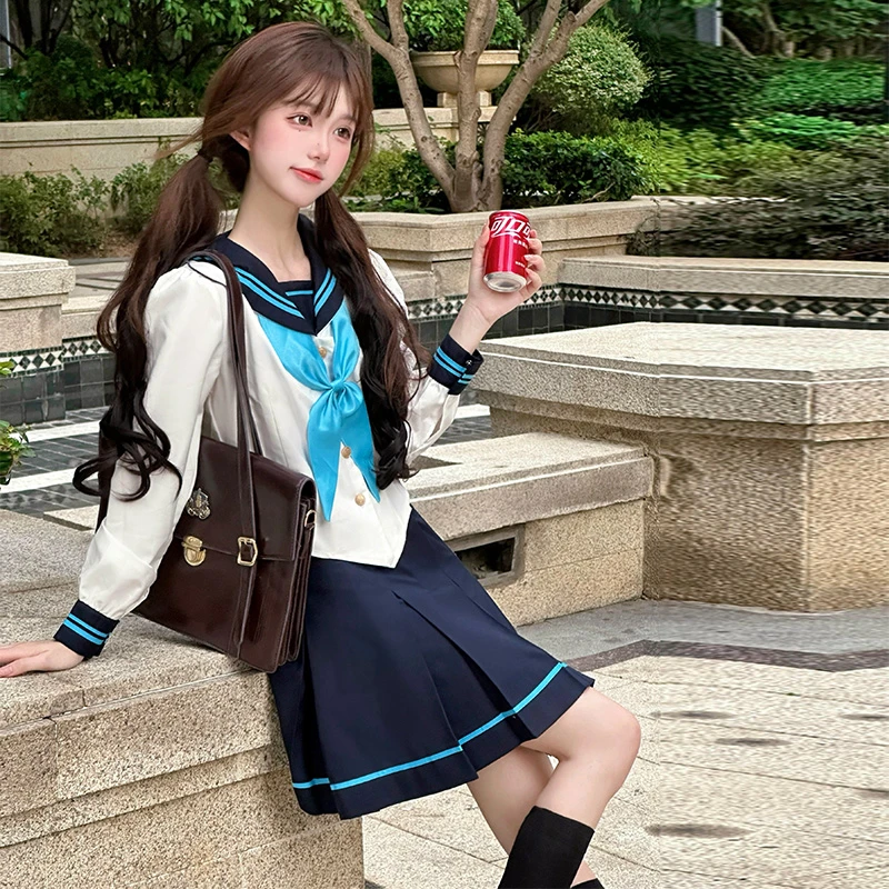 蓝风铃/原创正版jk水手服套装日系学院风制服基础款校供中间服JK