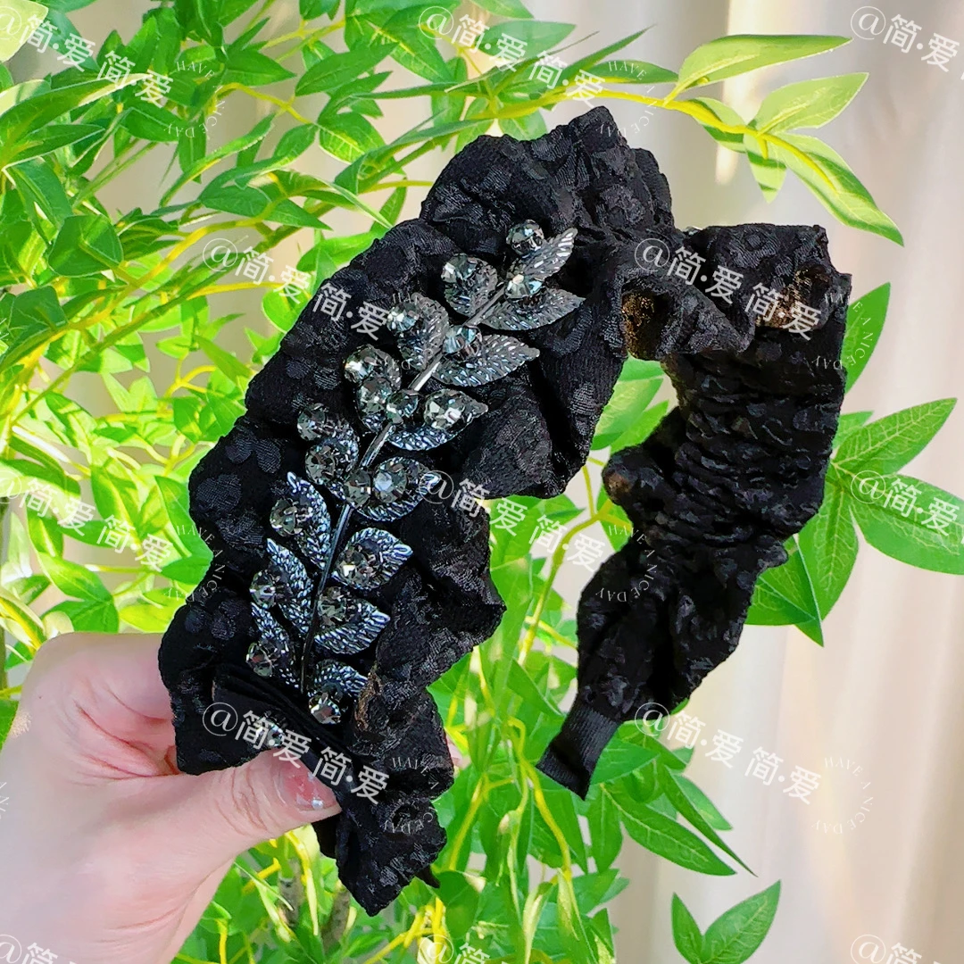 高级感水钻发箍女2024秋冬新款头箍外出百搭发捆网红头饰