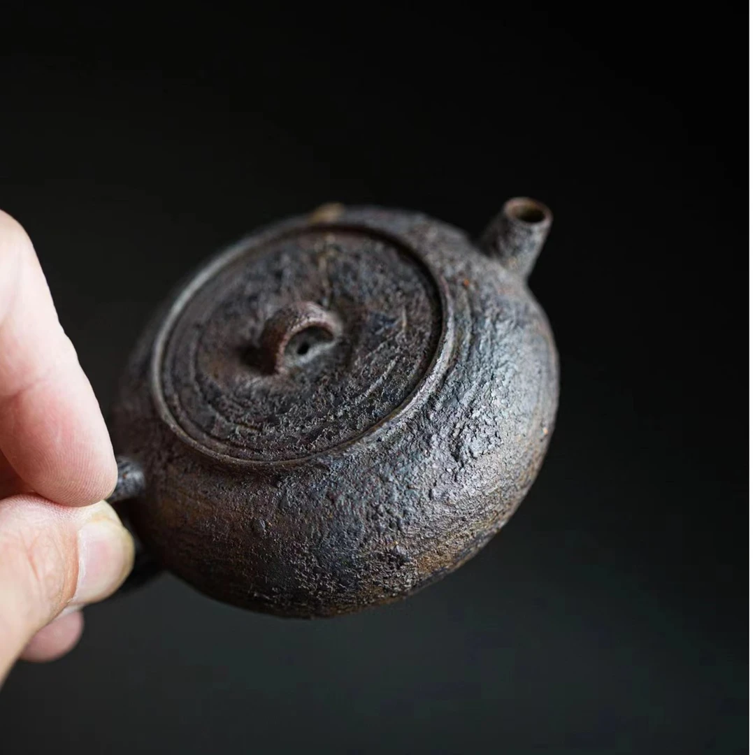 十七家【小笨蛋】100CC 原矿黄龙山紫泥柴烧 纯手工创意个性紫砂壶