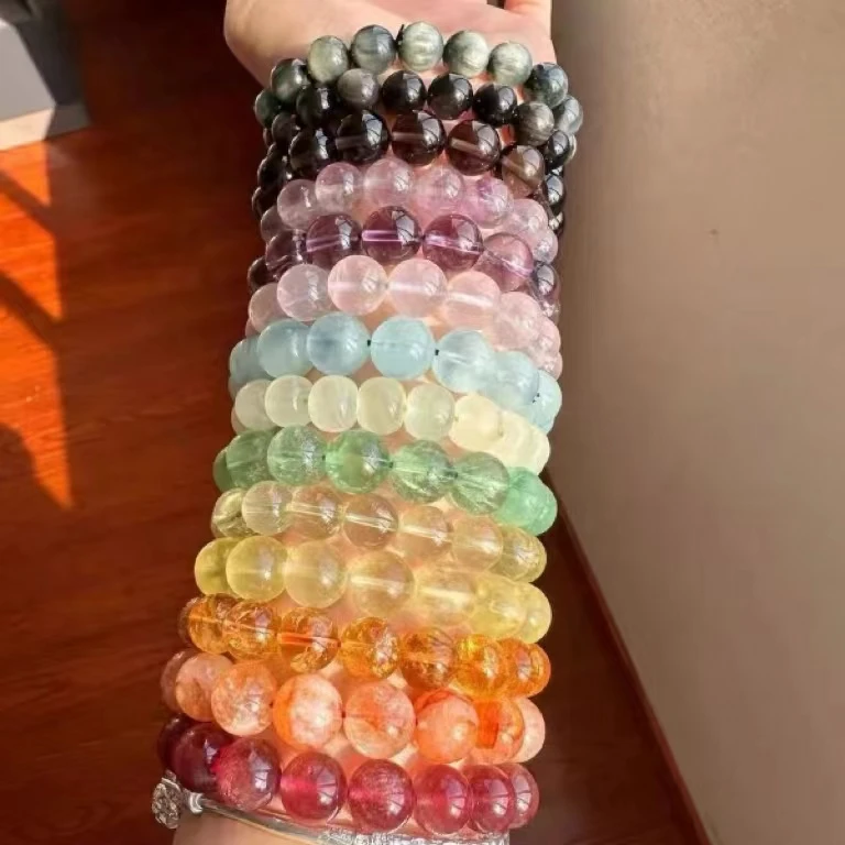 凡姐002天然水晶手串各种水晶黄水晶粉水晶海南宝