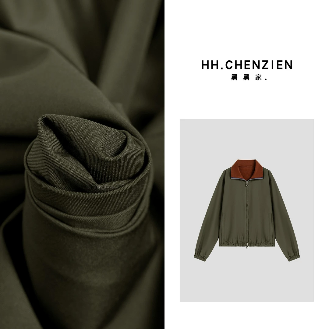 【黑黑家】秋款新款女内里拼接设计休闲时尚风衣夹克外套