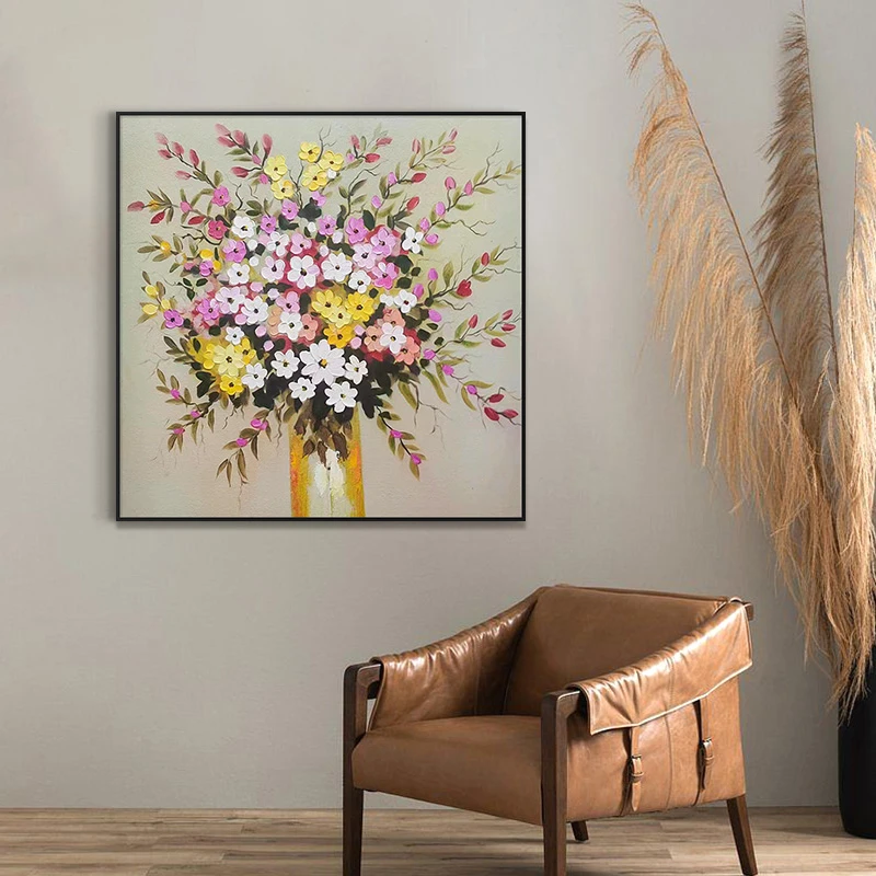 手工砂岩.手工油画装饰画客厅铝合金框玄关沙发背景墙花8080
