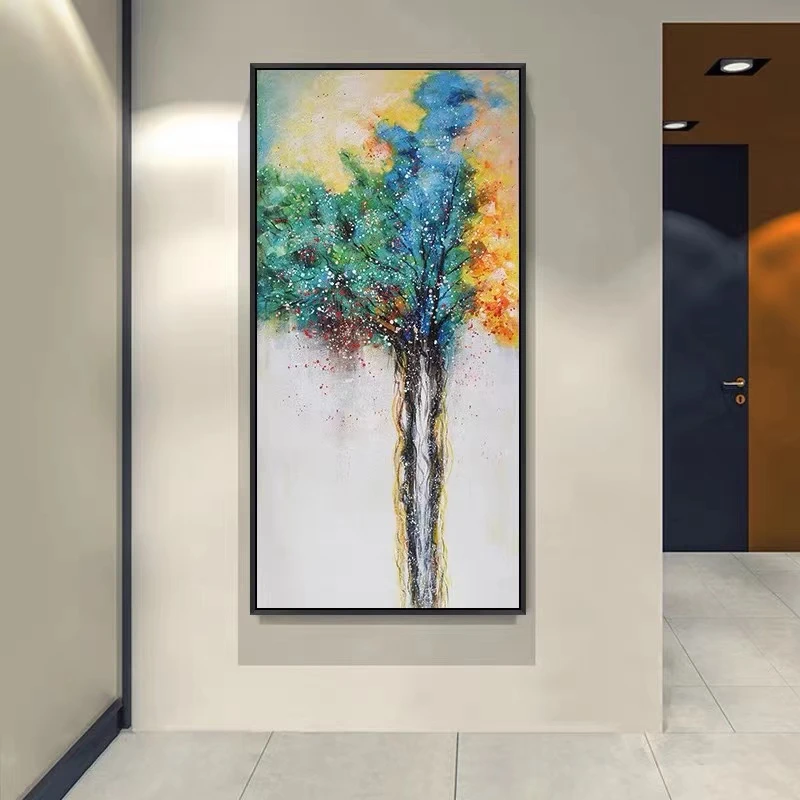 幸福树玄关装饰画走廊过道挂画背景画沙发背景墙装饰画树100200