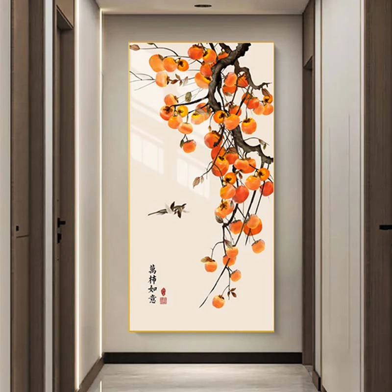 饰画客厅轻奢现代简约沙发风格质感艺术挂画万柿如意100200