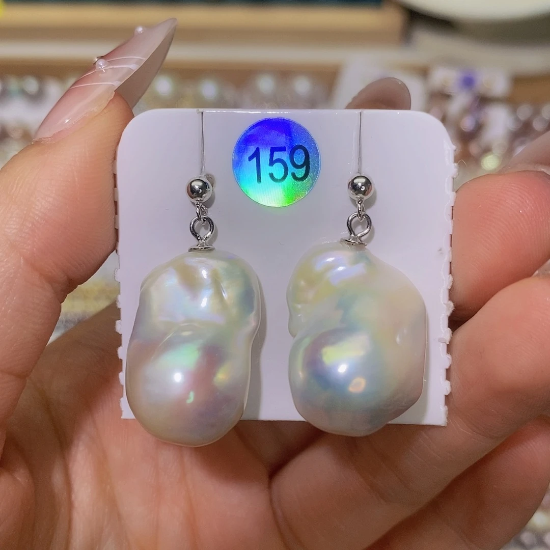 淡水珍珠耳饰银S925镶嵌璐**?