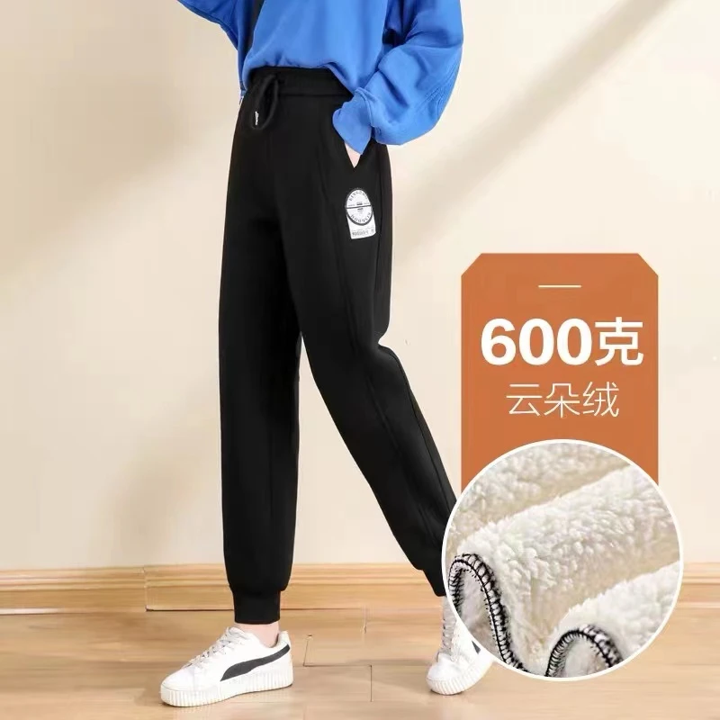 门店399！【品牌撤柜】2121羊羔绒特厚棉裤保暖休闲运动裤女宽松束脚