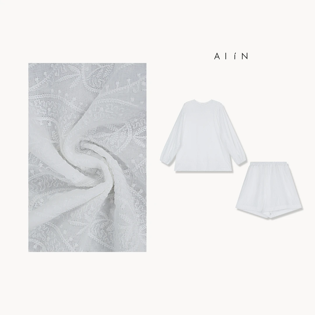 ALIN【刺绣慵懒套装】时尚小众休闲刺绣气质慵懒套装 24-SSDA302