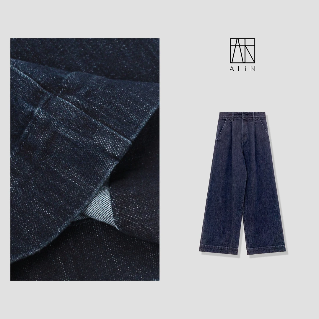 ALIN【摩登阔腿牛仔裤】复古小众百搭摩登阔腿拖地牛仔裤 YL-AW6632
