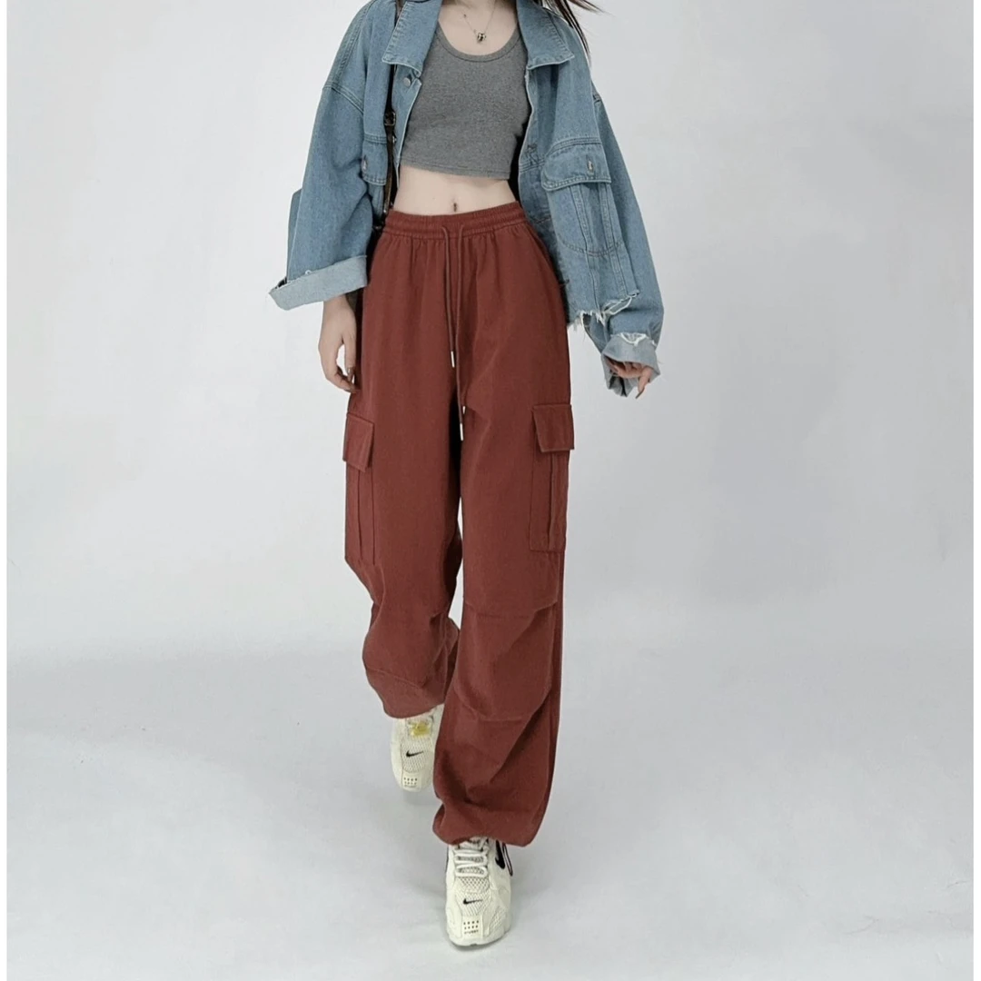 喜家外贸-9056秋季新款高品质两穿可束脚工装长裤9056