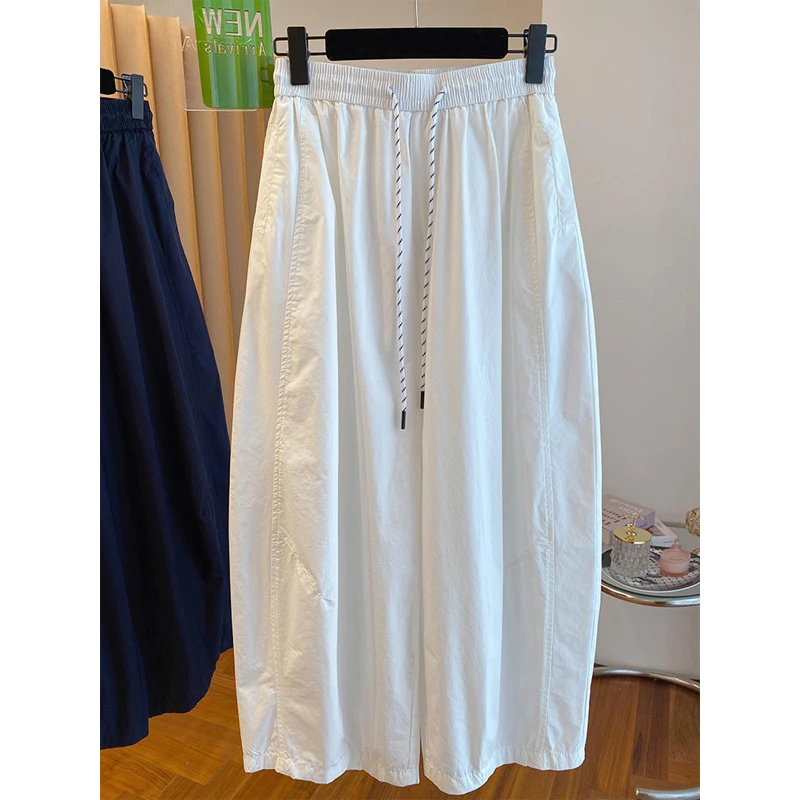 2025夏季新款设计感宽松薄款气质阔腿哈伦裤子