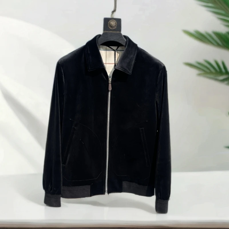 24年秋季新款丝绒男士翻领夹克-8165