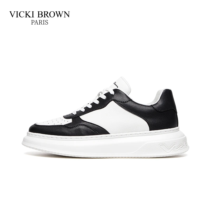 VICKI BROWN轻奢男鞋百搭时尚牛皮真皮男士户外休闲鞋潮鞋