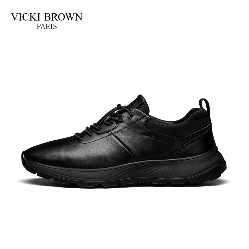 VICKI BROWN法国轻奢男鞋运动商务正装经典牛皮百搭真皮休闲鞋