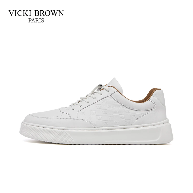 VICKI BROWN轻奢男鞋手工真皮时尚百搭男士低帮休闲鞋舒适板鞋