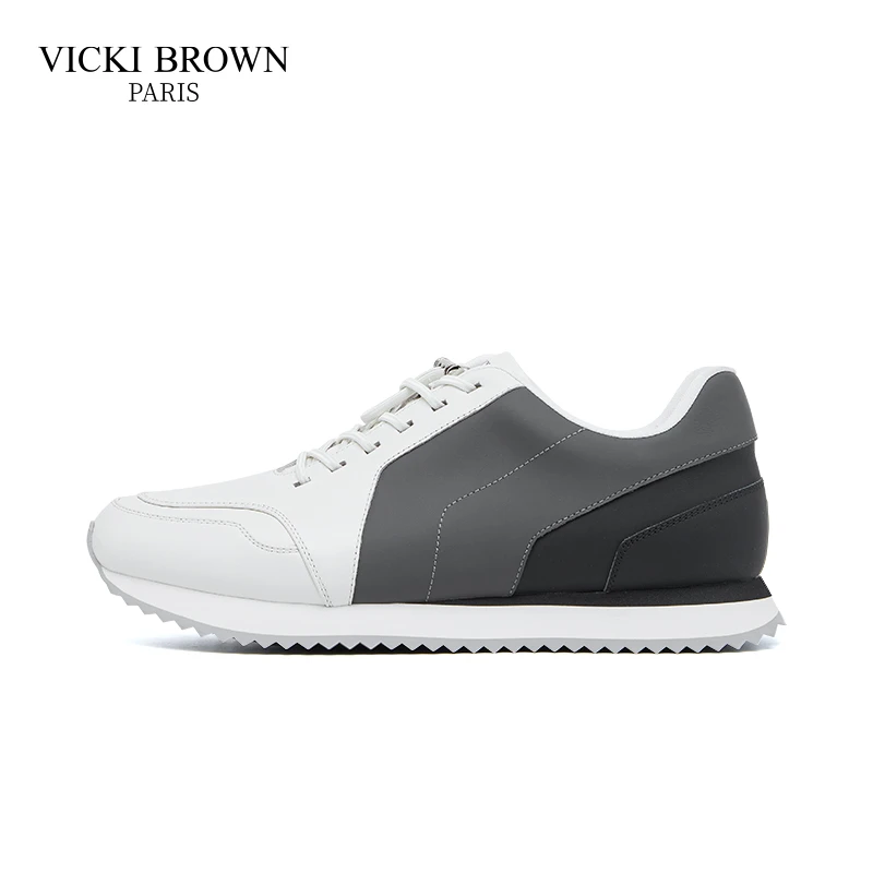 VICKI BROWN复古经典男士休闲鞋男轻奢时尚百搭舒适拼色潮流男鞋