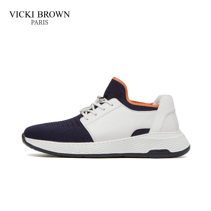 VICKI BROWN男士夏季时尚百搭飞织网面休闲鞋 轻便透气舒适男鞋