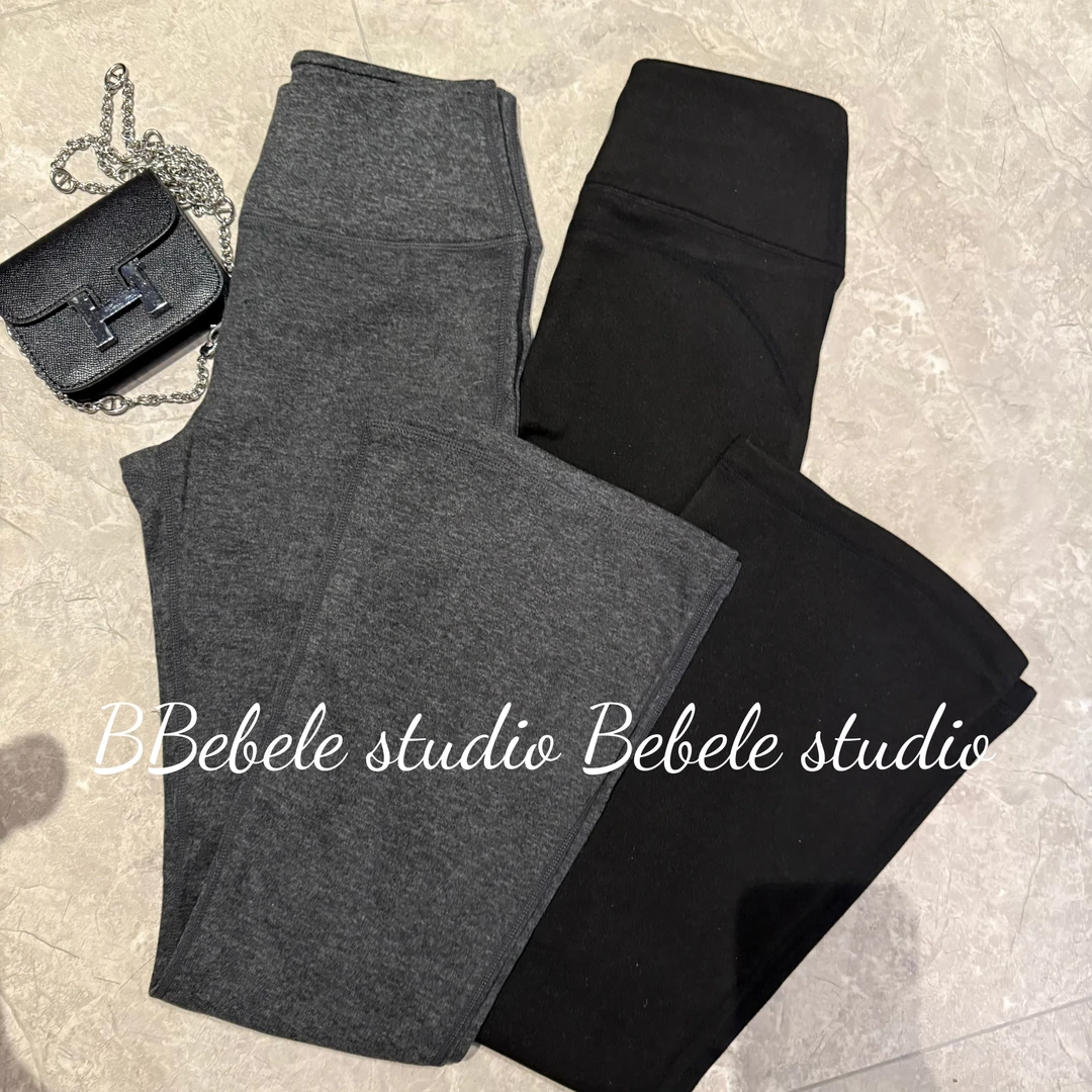 Bebele【拉腿裤】巨保暖！超显瘦！微弹水洗微喇休闲裤