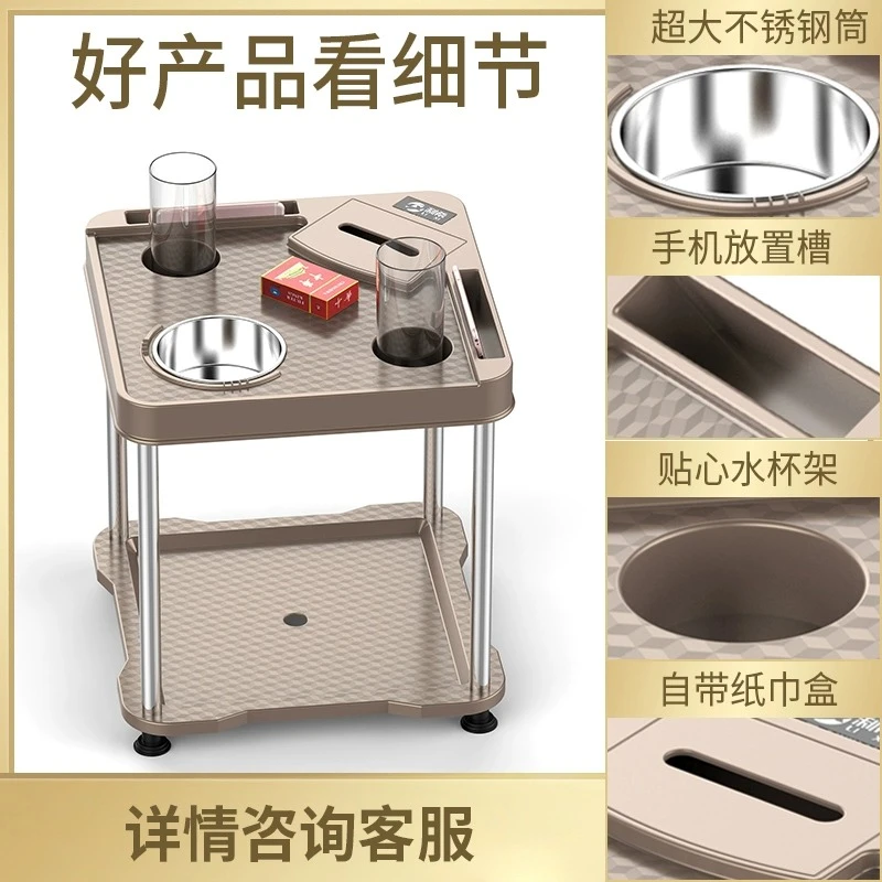 茶水架棋牌室水杯架烟灰缸茶水台小茶桌家用机麻将桌茶几多功能