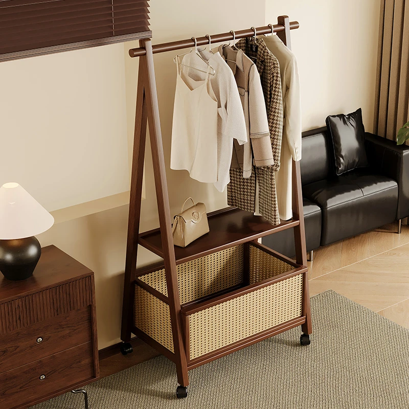 衣帽架落地家用简易挂衣架卧室床边晚上放衣服晾衣服架室内立式杆
