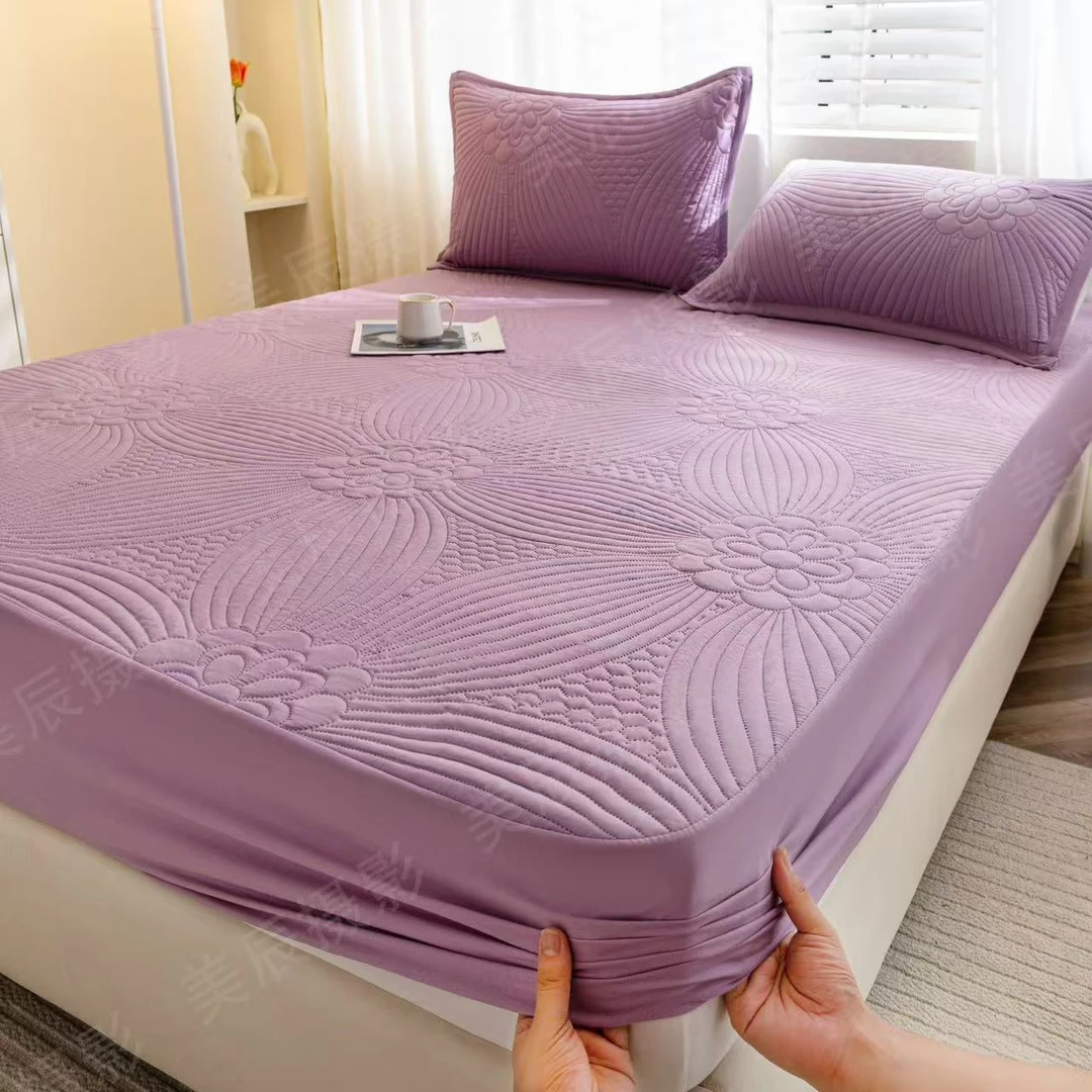 水洗棉花朵单床笠