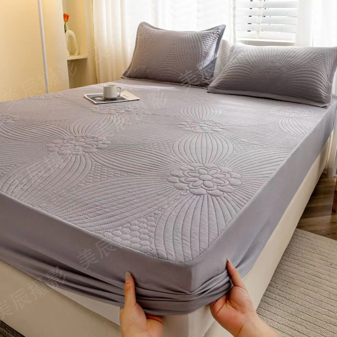 水洗棉花朵单床笠