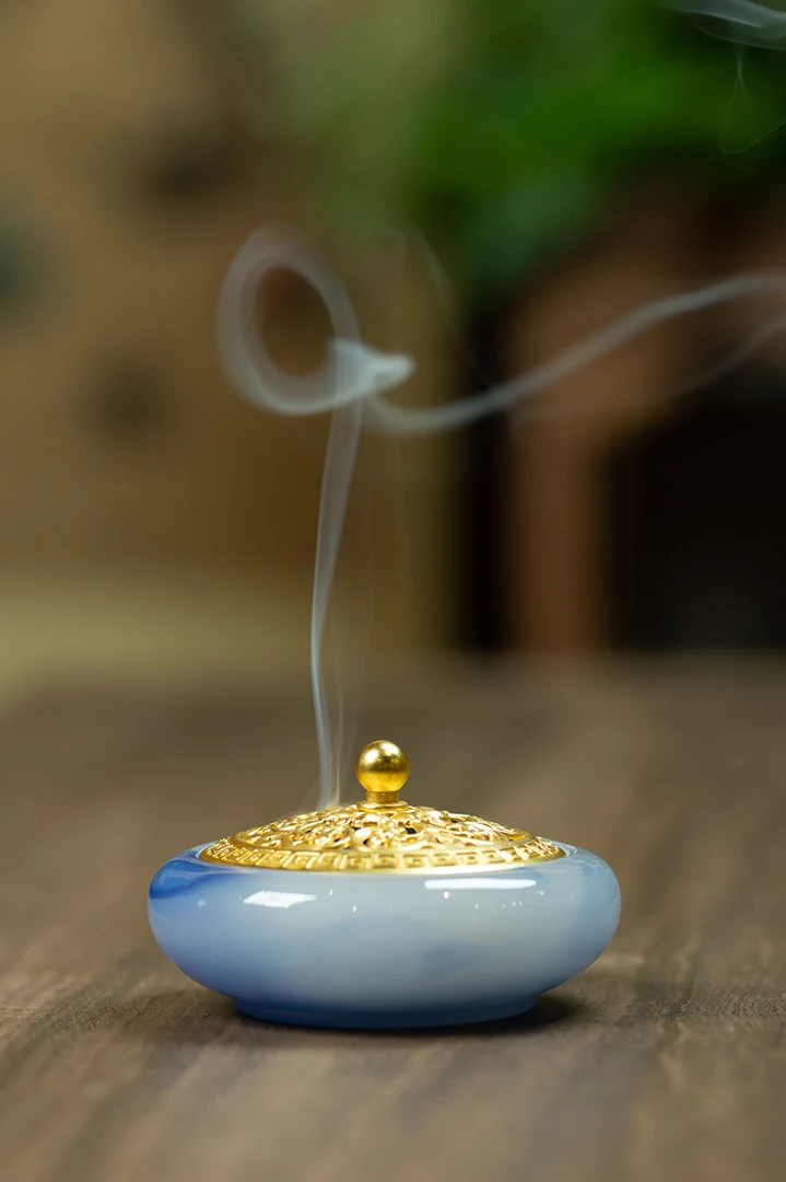 【沉香有道】琉璃玉石盘香炉家用室内办公卧室盘香塔香香篆香薰