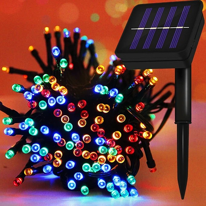 led太阳能灯串节日彩灯圣诞节户外防水亮化草坪景观庭院装饰串灯